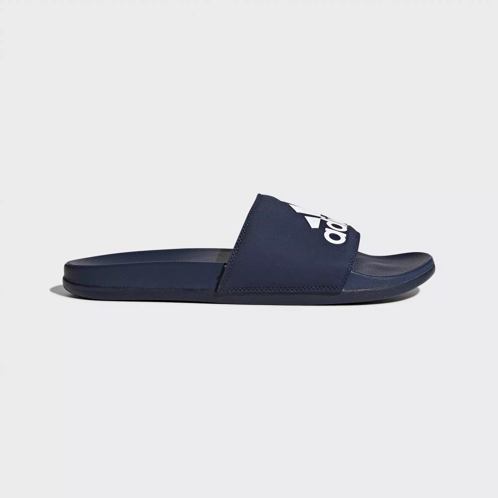 Adidas Adilette Cloudfoam Plus Logo Chanclas Azules Para Hombre (MX-54182)